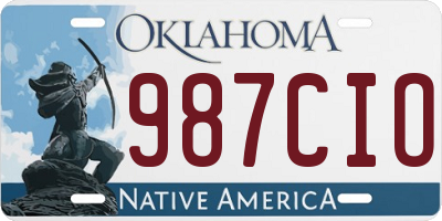 OK license plate 987CIO
