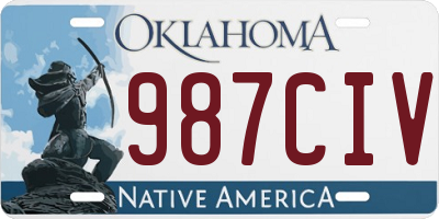 OK license plate 987CIV