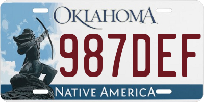 OK license plate 987DEF
