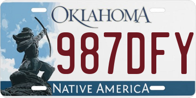 OK license plate 987DFY