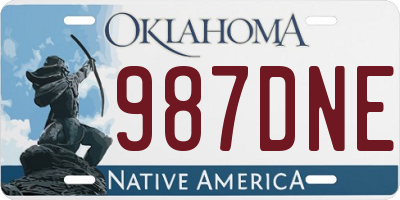 OK license plate 987DNE