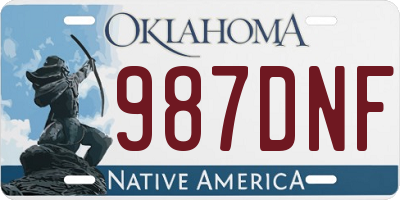 OK license plate 987DNF