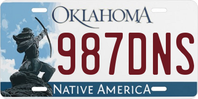 OK license plate 987DNS