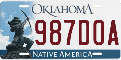 OK license plate 987DOA