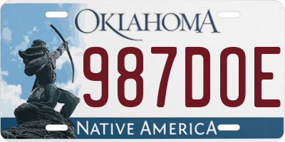 OK license plate 987DOE