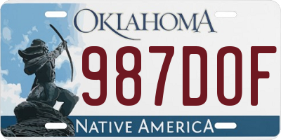 OK license plate 987DOF