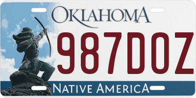 OK license plate 987DOZ
