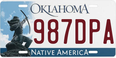 OK license plate 987DPA