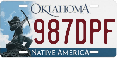 OK license plate 987DPF