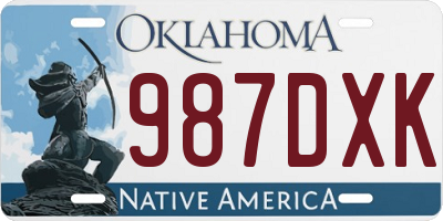 OK license plate 987DXK
