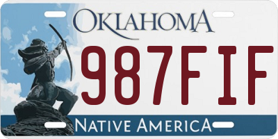 OK license plate 987FIF