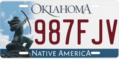 OK license plate 987FJV
