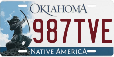 OK license plate 987TVE