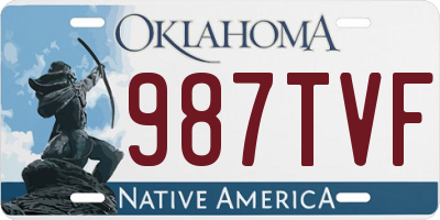 OK license plate 987TVF