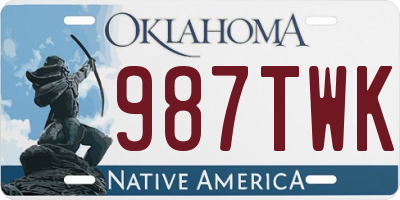 OK license plate 987TWK