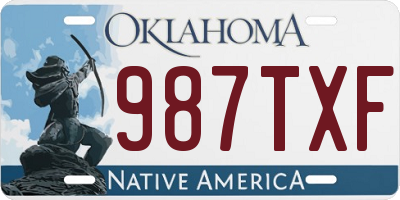 OK license plate 987TXF