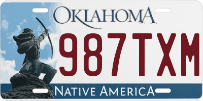 OK license plate 987TXM