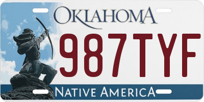 OK license plate 987TYF