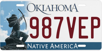 OK license plate 987VEP