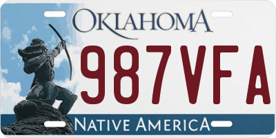 OK license plate 987VFA