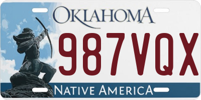 OK license plate 987VQX
