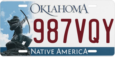 OK license plate 987VQY
