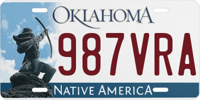 OK license plate 987VRA