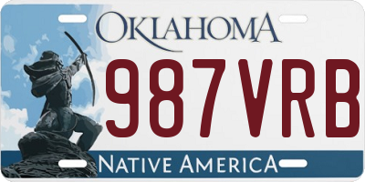 OK license plate 987VRB