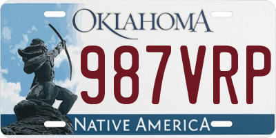 OK license plate 987VRP