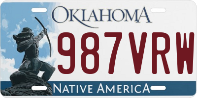 OK license plate 987VRW