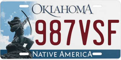 OK license plate 987VSF