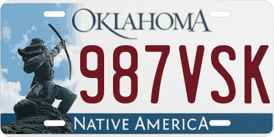 OK license plate 987VSK