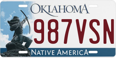 OK license plate 987VSN