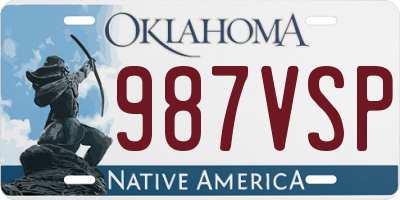OK license plate 987VSP