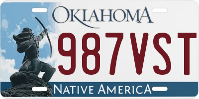 OK license plate 987VST