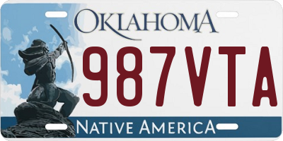 OK license plate 987VTA