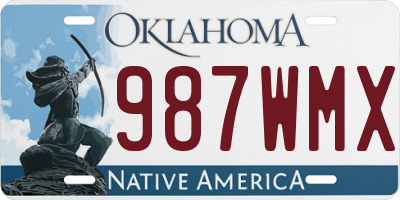 OK license plate 987WMX