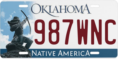 OK license plate 987WNC