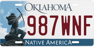 OK license plate 987WNF