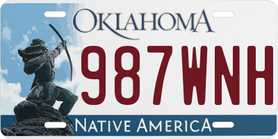 OK license plate 987WNH