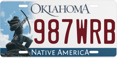 OK license plate 987WRB