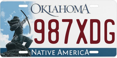 OK license plate 987XDG