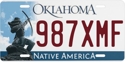 OK license plate 987XMF