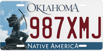 OK license plate 987XMJ