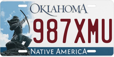 OK license plate 987XMU