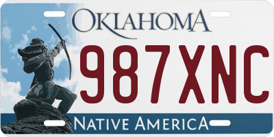 OK license plate 987XNC