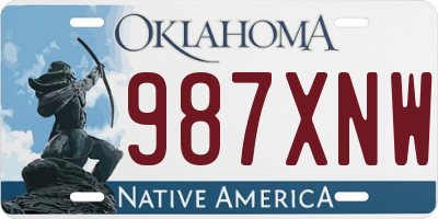 OK license plate 987XNW