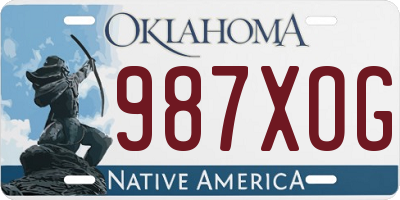 OK license plate 987XOG