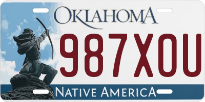 OK license plate 987XOU