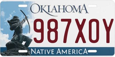 OK license plate 987XOY